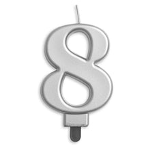 Sifferljus, 8 silver metallic