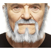 Mustasch med skägg, captain grå/vit