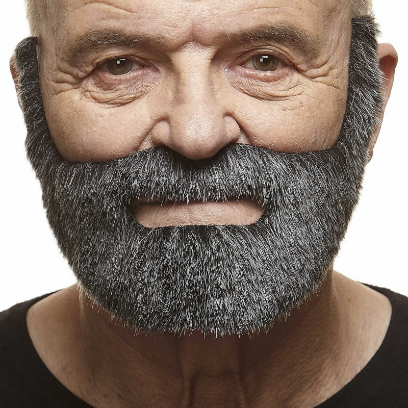 Mustasch med skägg, fisherman svart/vit