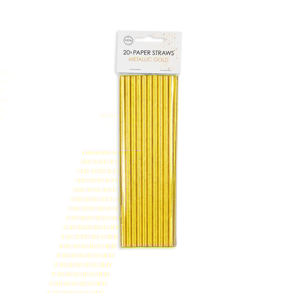 Papperssugrör, guld 20 st