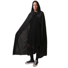 Mantel, svart med huva