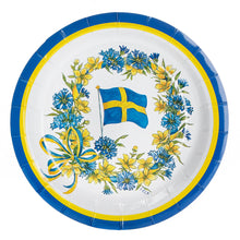 Tallrikar, svenska flaggan 8 st