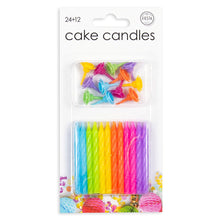 Tårtljus, ljus inkl hållare multi 24 st