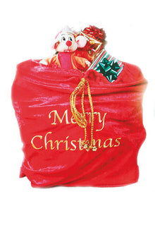 Julsäck, deluxe med guldbrodyr 75x90 cm