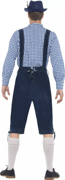 Tyrolerbyxor inkl tyrolerskjorta, blå M