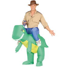 Uppblåsbardräkt, ridande dinosaurie