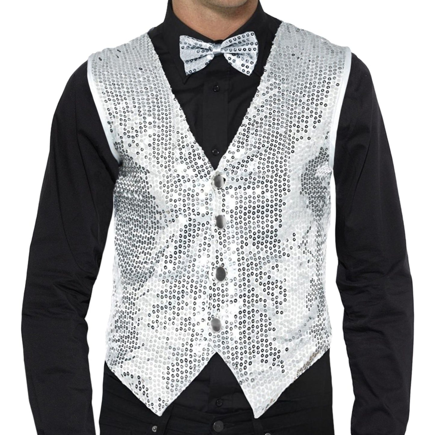 Väst, paljett silver S