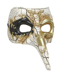 Venetiansk mask, vit/svart/guld