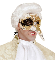 Venetiansk mask, vit/svart/guld