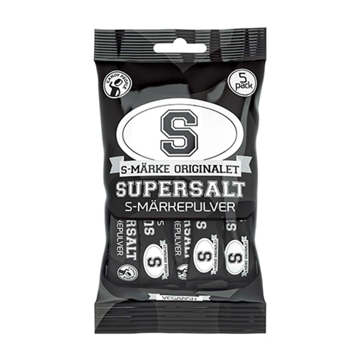 Läs mer om Godis, S-märke supersalt pulver 5-pack