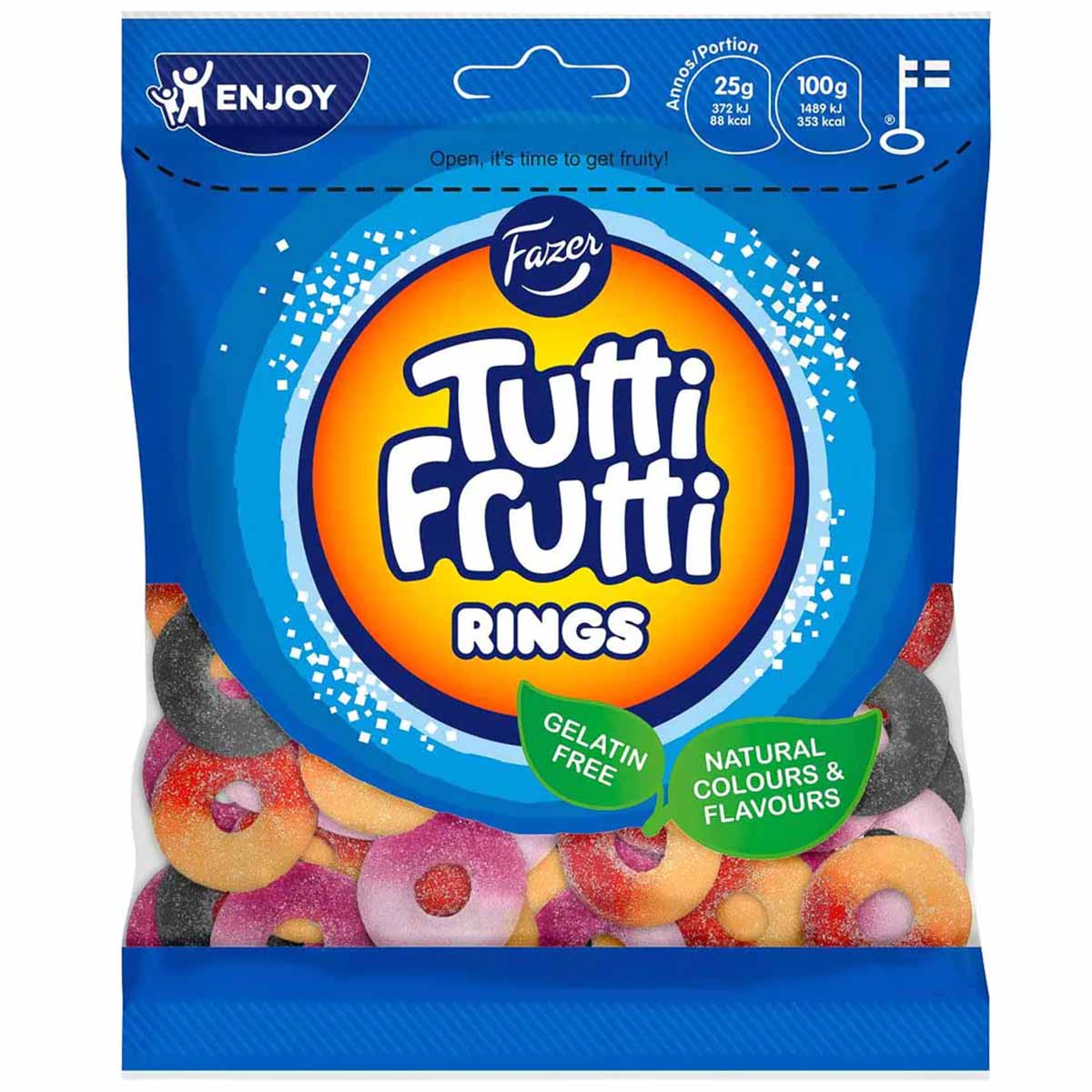 Godispåse Tutti frutti ringar 120 g