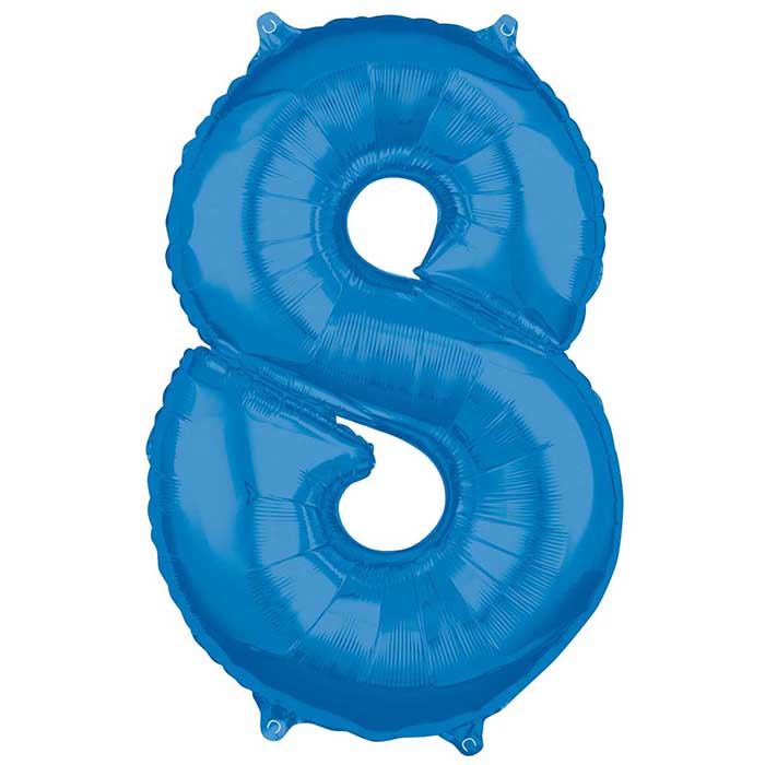 Folieballong, blå siffror-8
