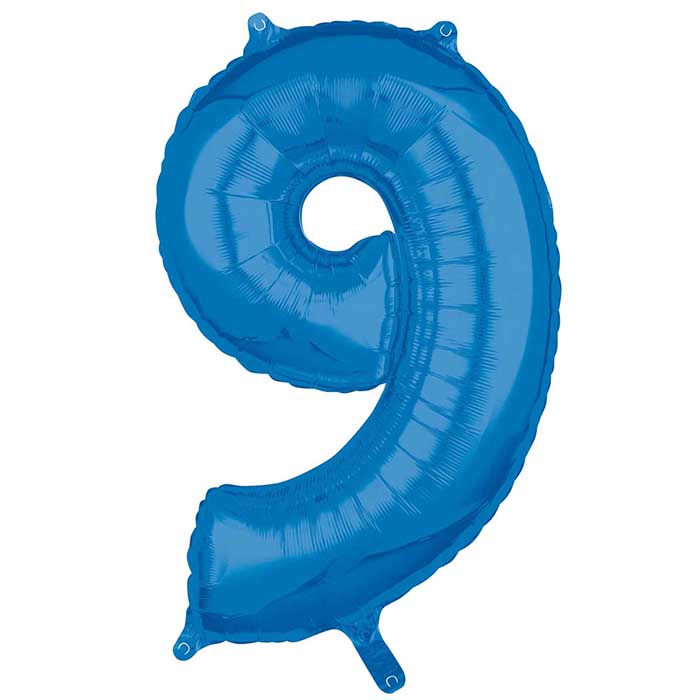 Läs mer om Folieballong, blå siffror-9