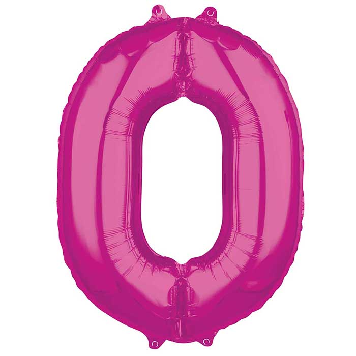 Folieballong, rosa siffror-0