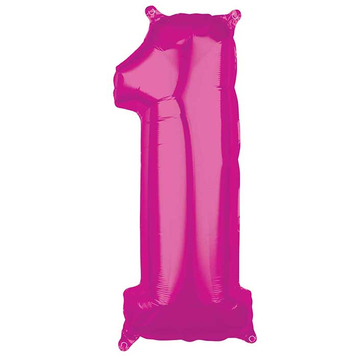 Folieballong, rosa siffror-1