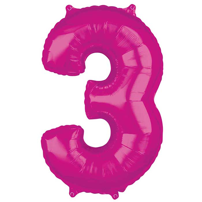 Folieballong, rosa siffror-3
