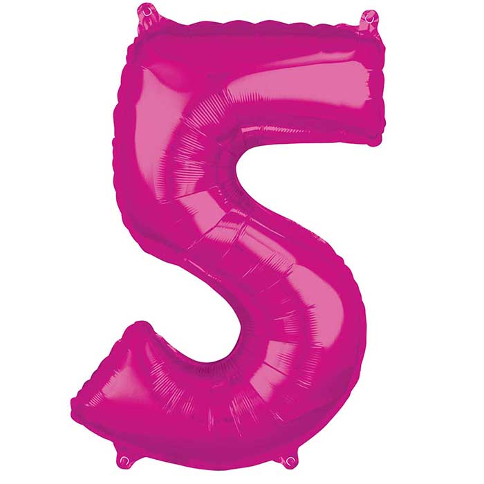 Folieballong, rosa siffror-5