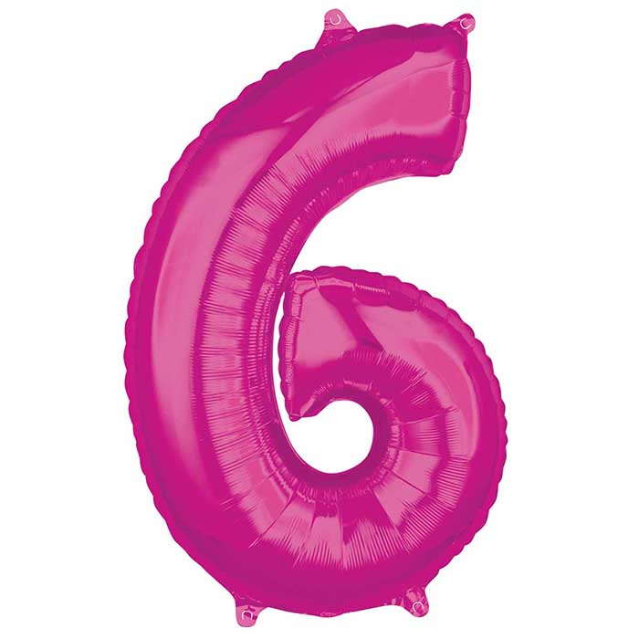 Folieballong, rosa siffror-6
