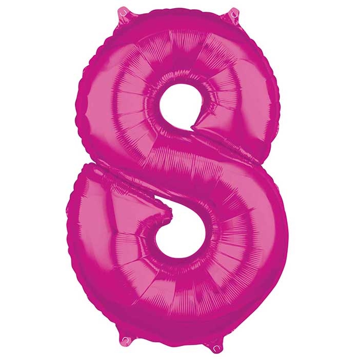 Läs mer om Folieballong, rosa siffror-8
