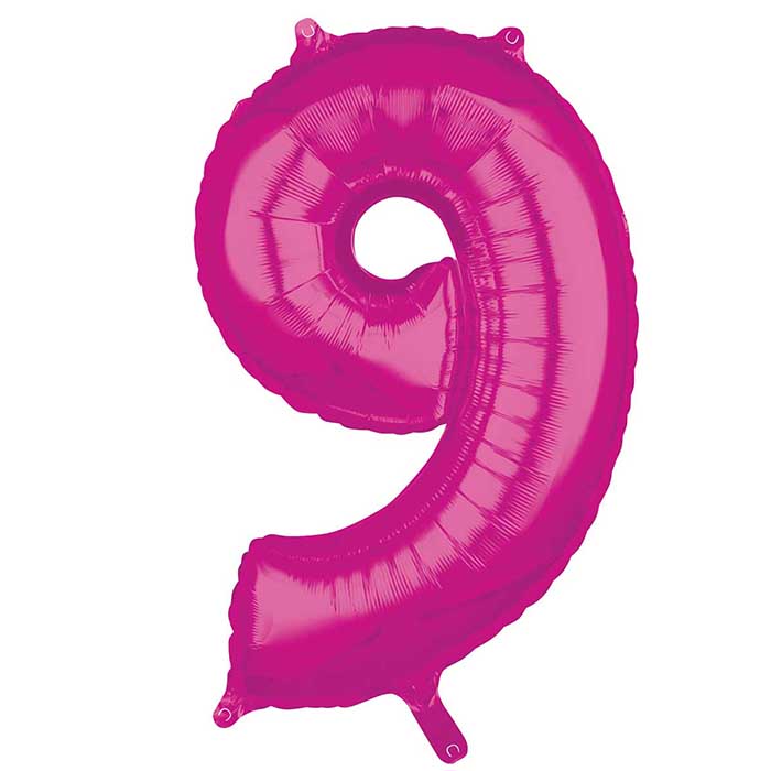 Folieballong, rosa siffror-9