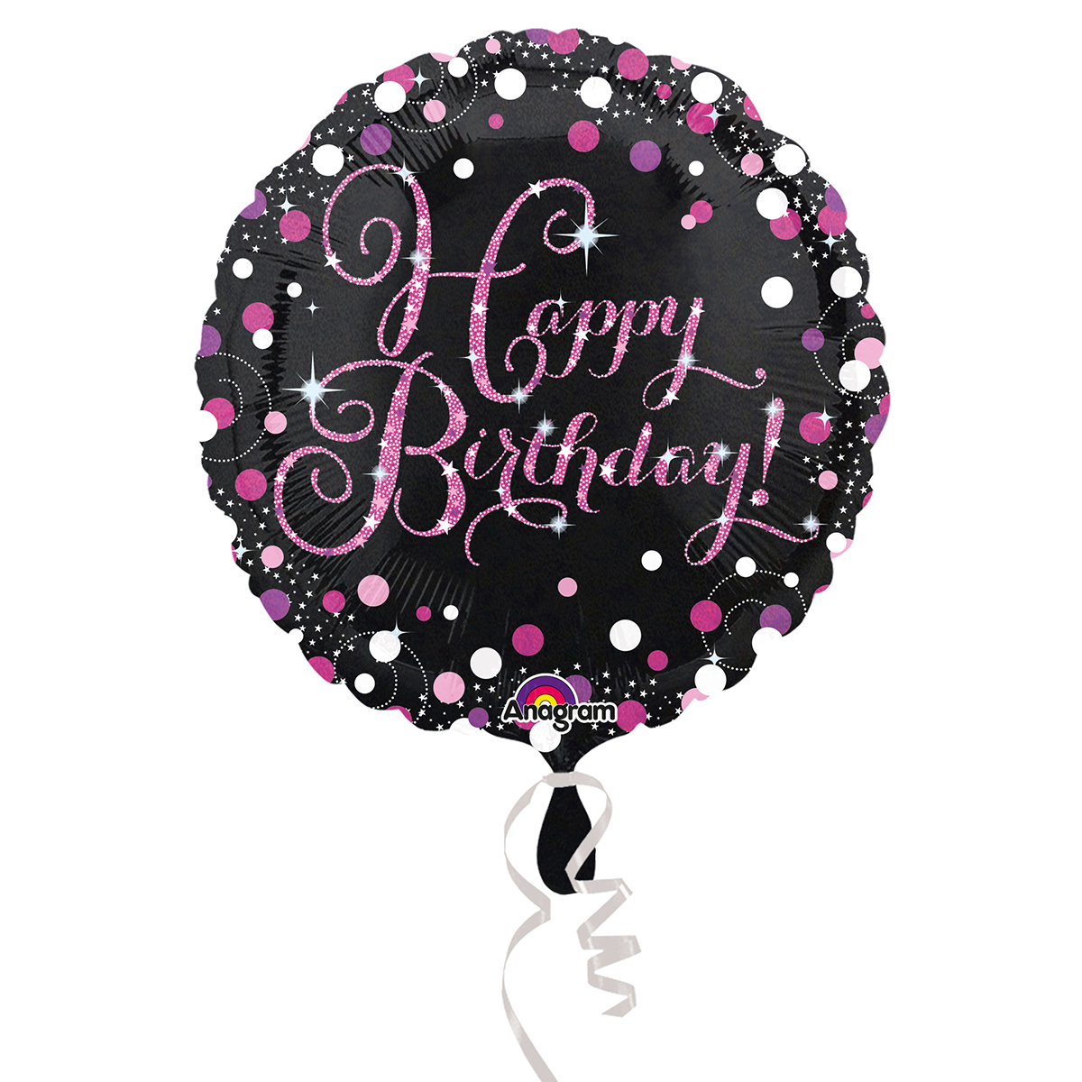 Folieballong, sparkling birthday rosa