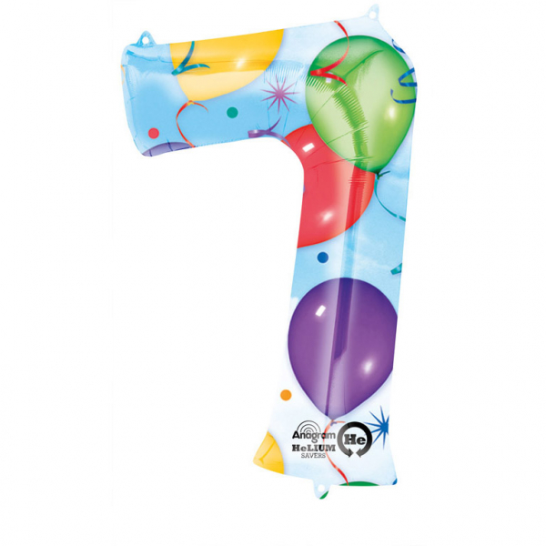Läs mer om Folieballong siffra, ballongmönster-7