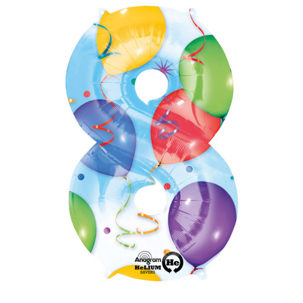 Läs mer om Folieballong siffra, ballongmönster-8