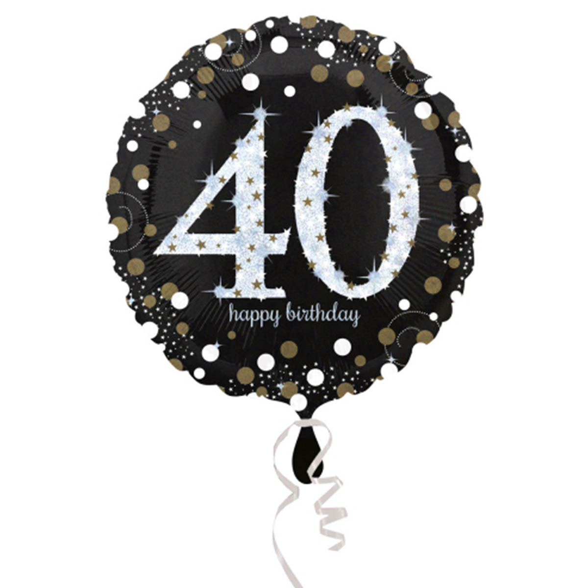 Folieballong, happy birthday 40 år 43 cm