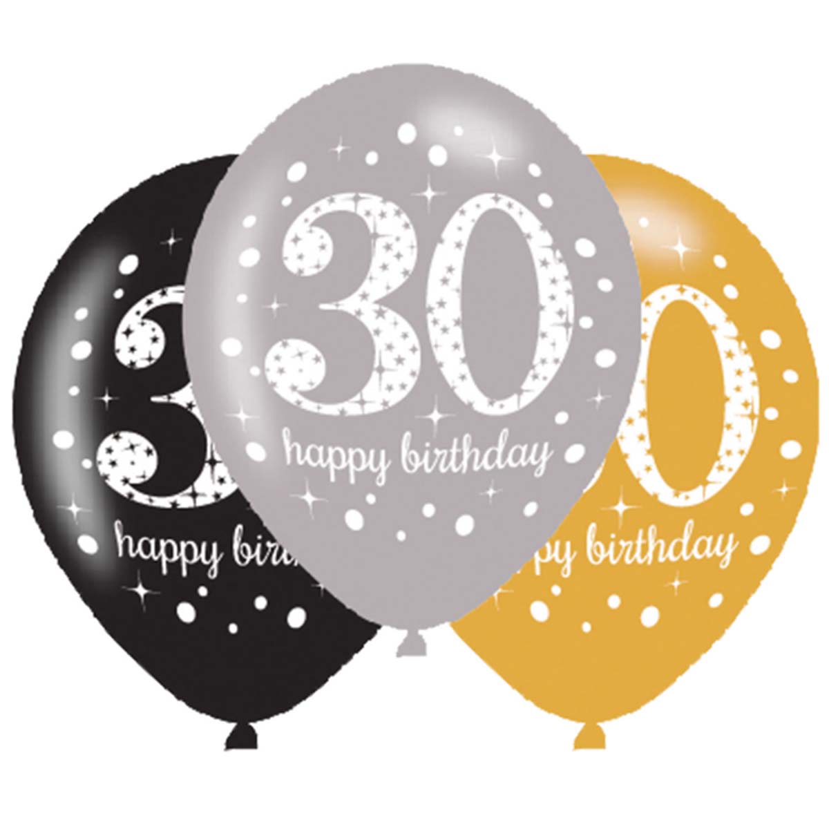 Latexballong, 30 sparkling birthday årsballonger