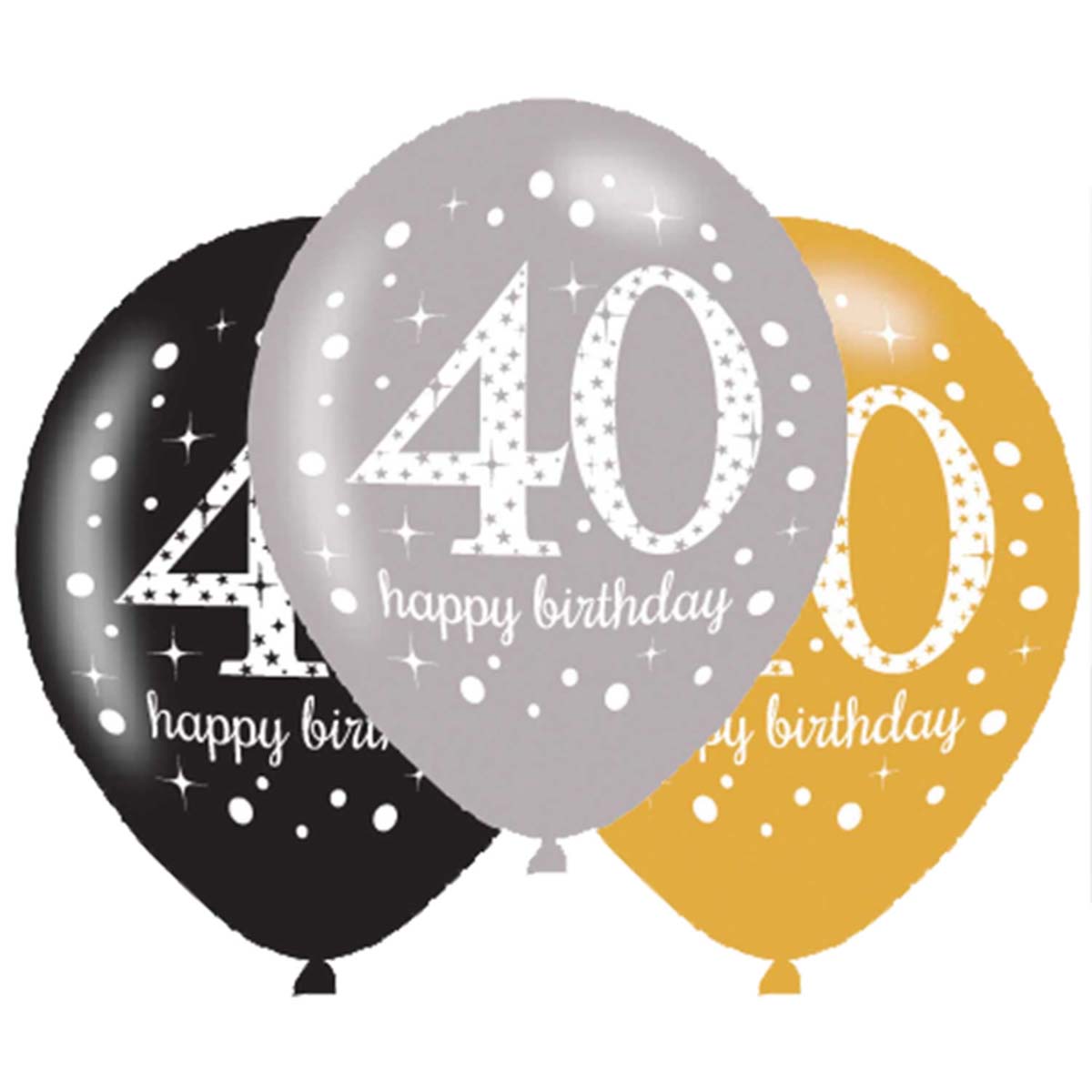 Latexballong, 40 sparkling birthday årsballonger