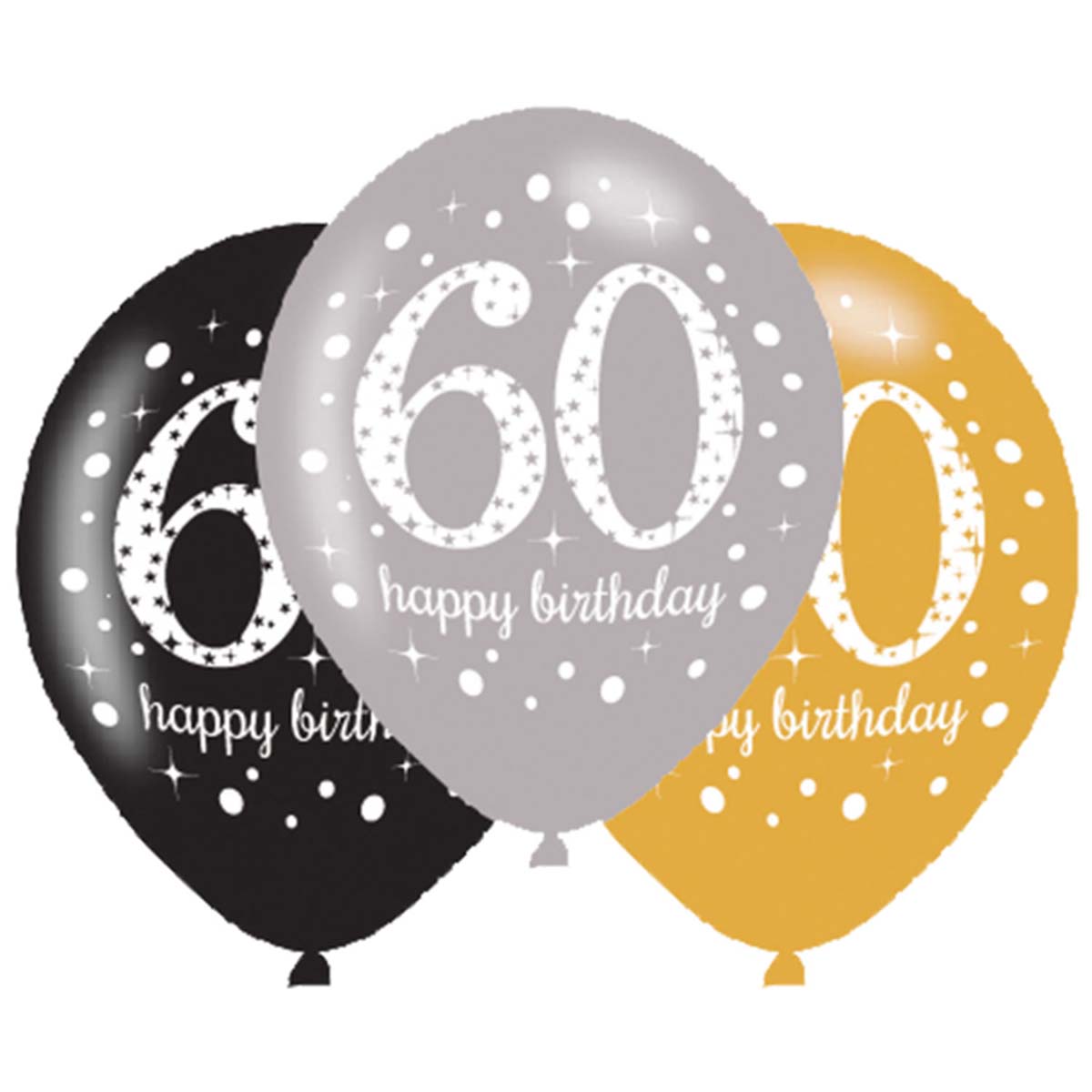 Latexballong, 60 sparkling birthday årsballonger