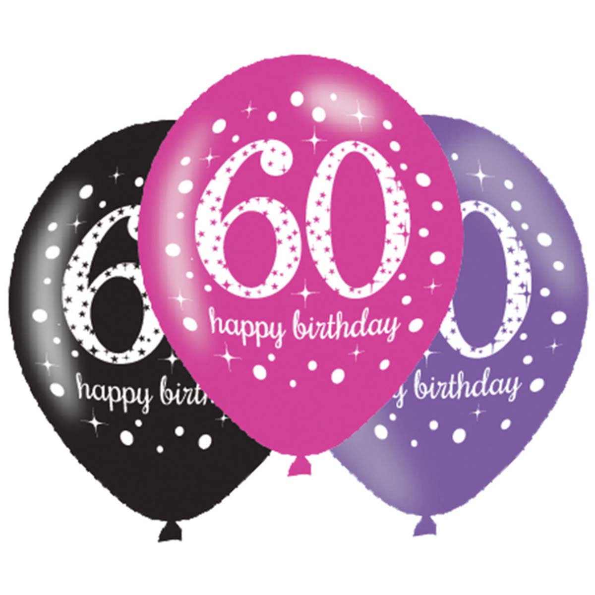 Läs mer om Latexballong, 60 år pink celebration årsballonger-60