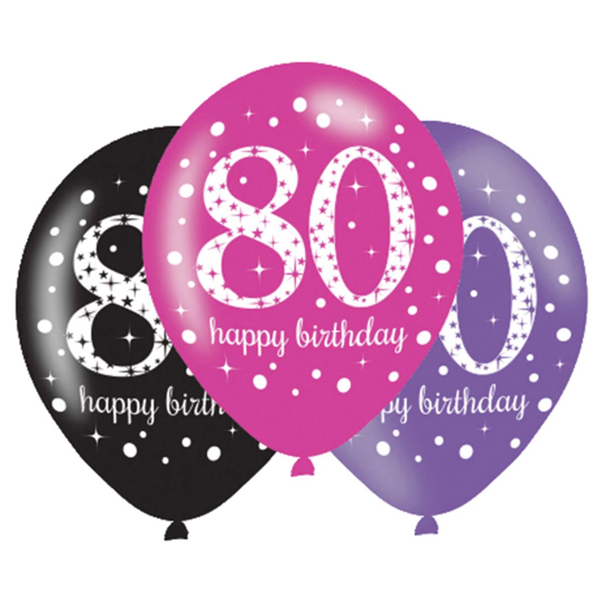 Läs mer om Latexballong, 80 år pink celebration årsballonger-80