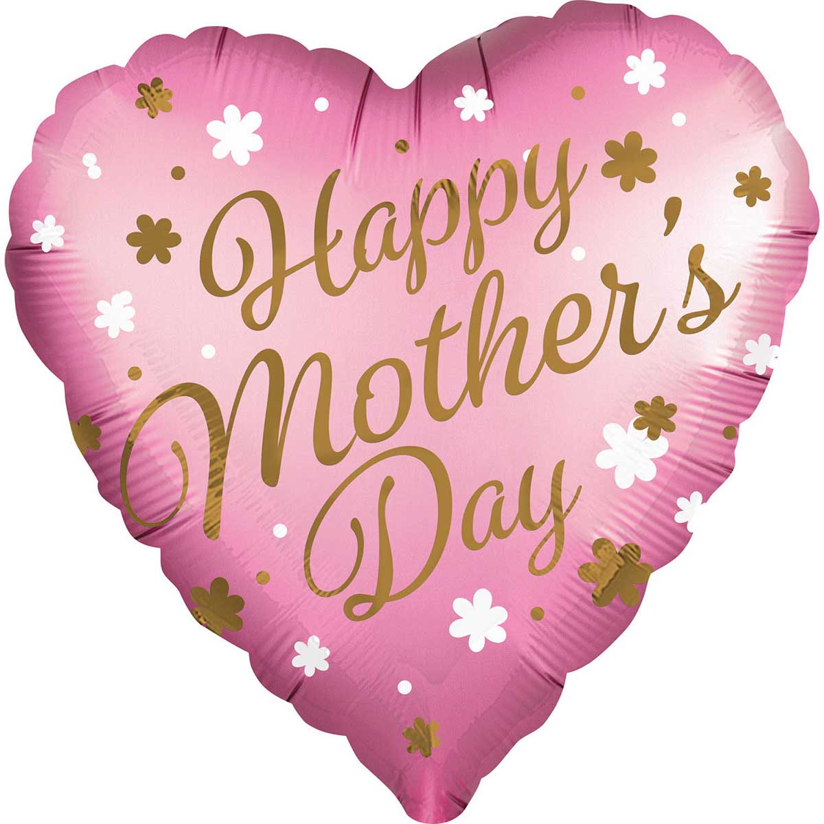 Läs mer om Folieballong, hjärta rosa happy mothers day 71x71 cm