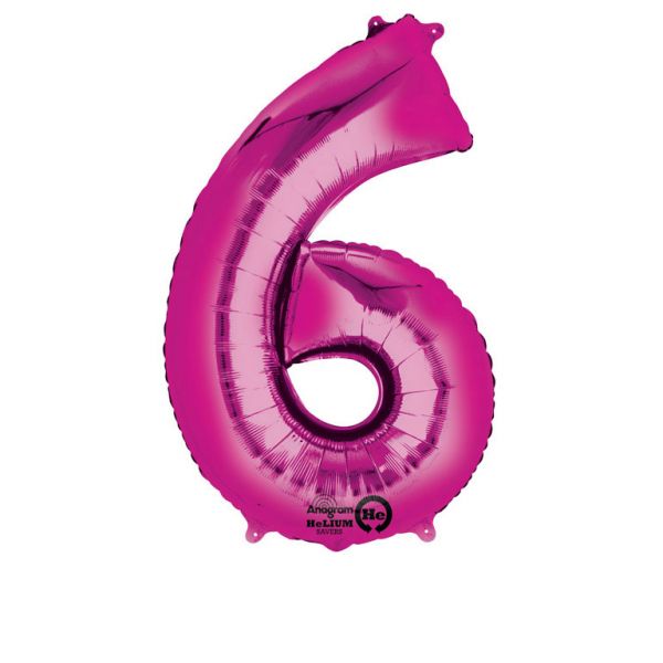 Läs mer om Folieballong siffra, rosa-6