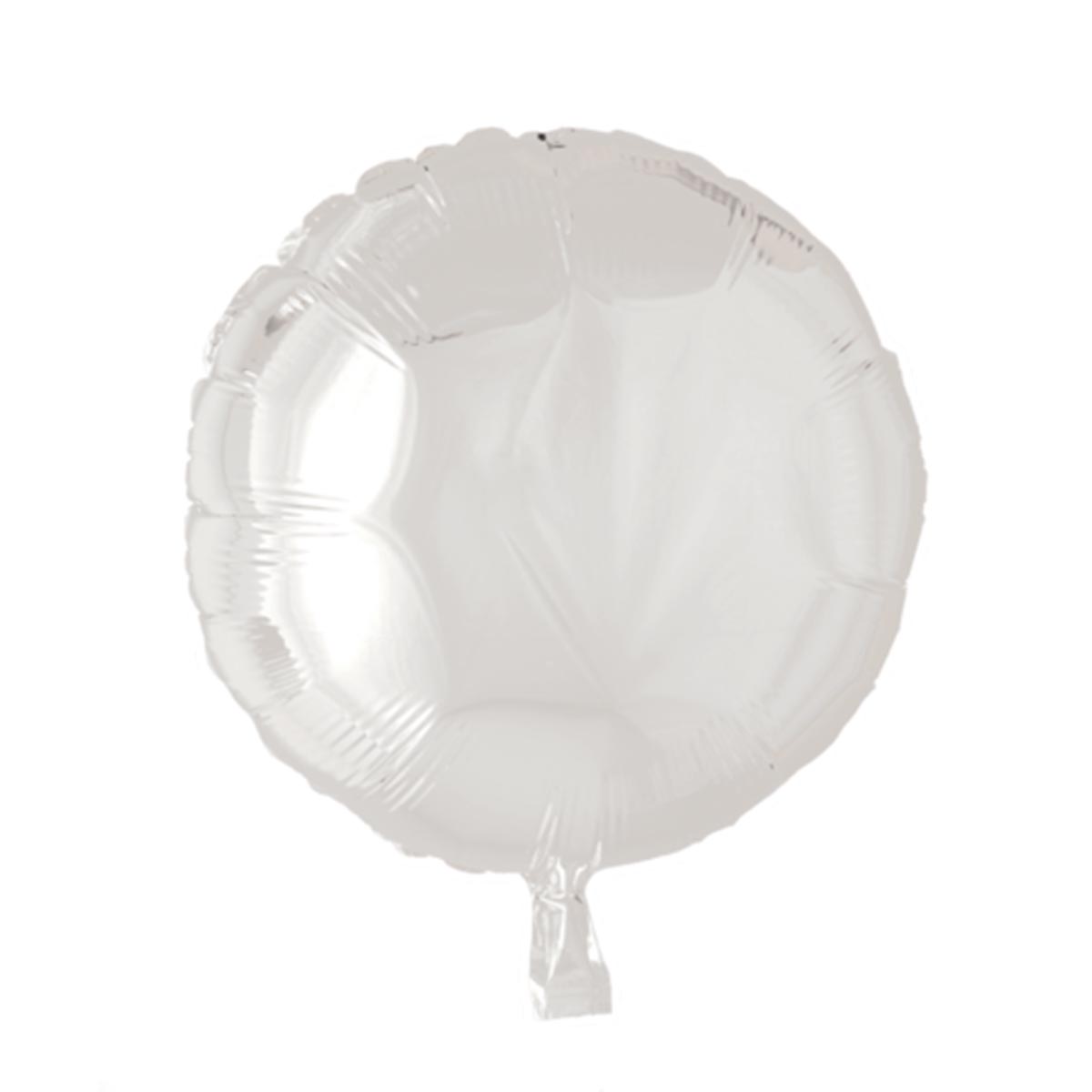 Folieballong, rund vit 45 cm