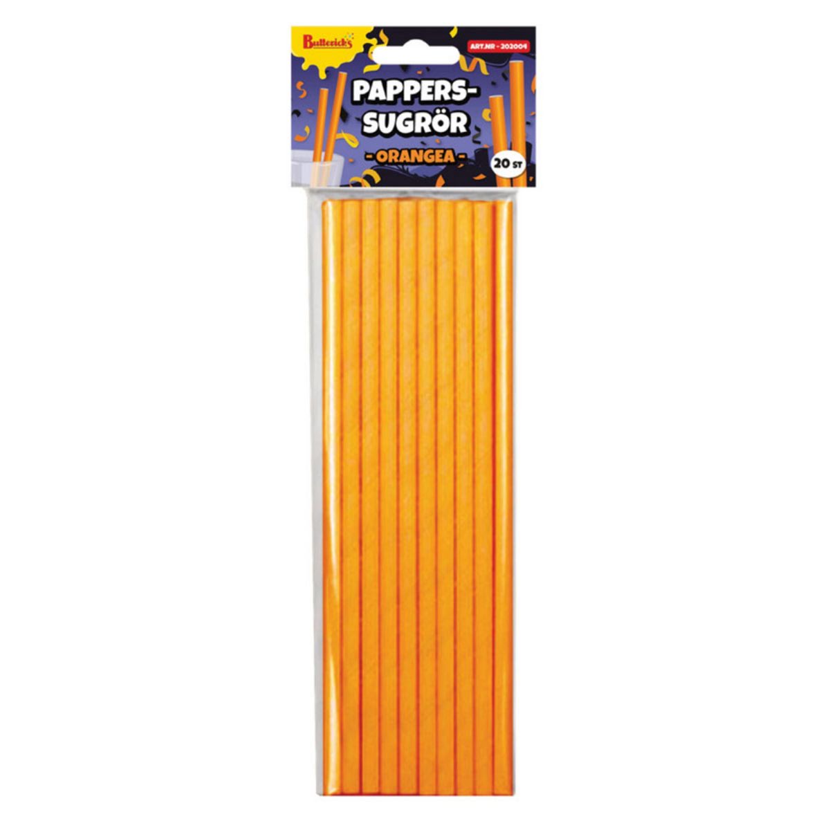 Papperssugrör orange 20 st