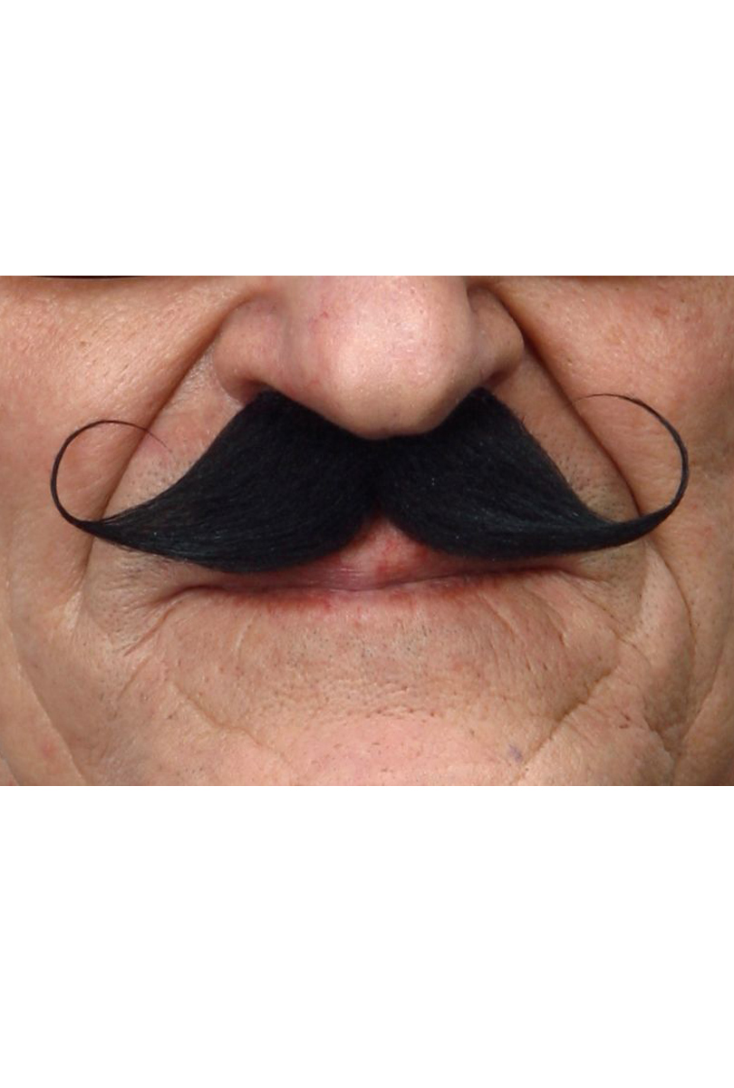 Mustasch Poirot, svart