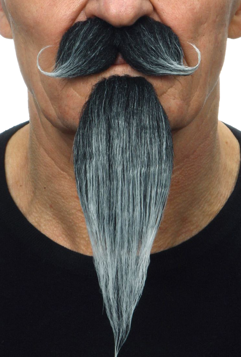 Mustasch med skägg musketör, grå