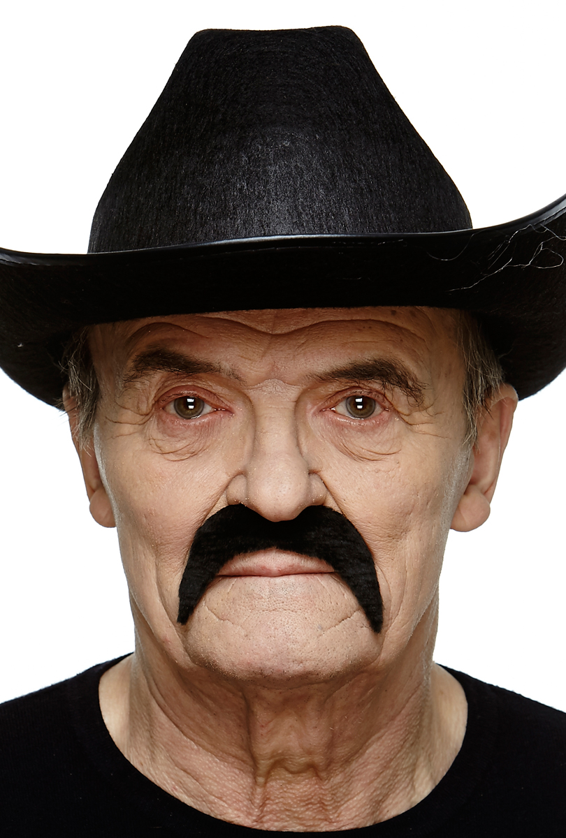 Mustasch mex, svart smal