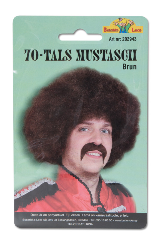 70-tals mustasch, brun