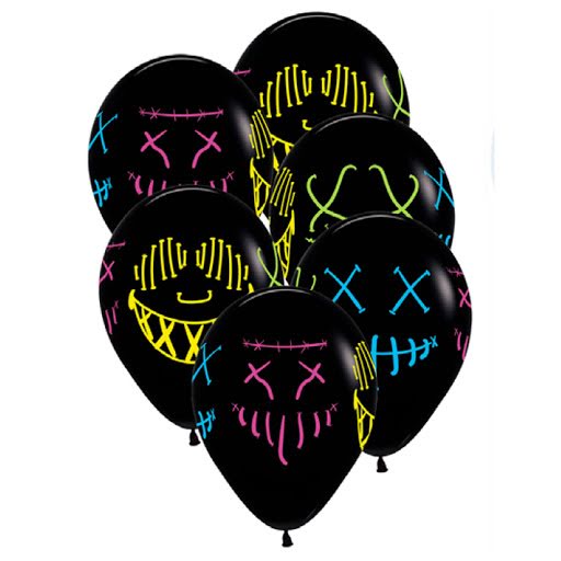 Ballonger skräck neon 30 cm 6 st