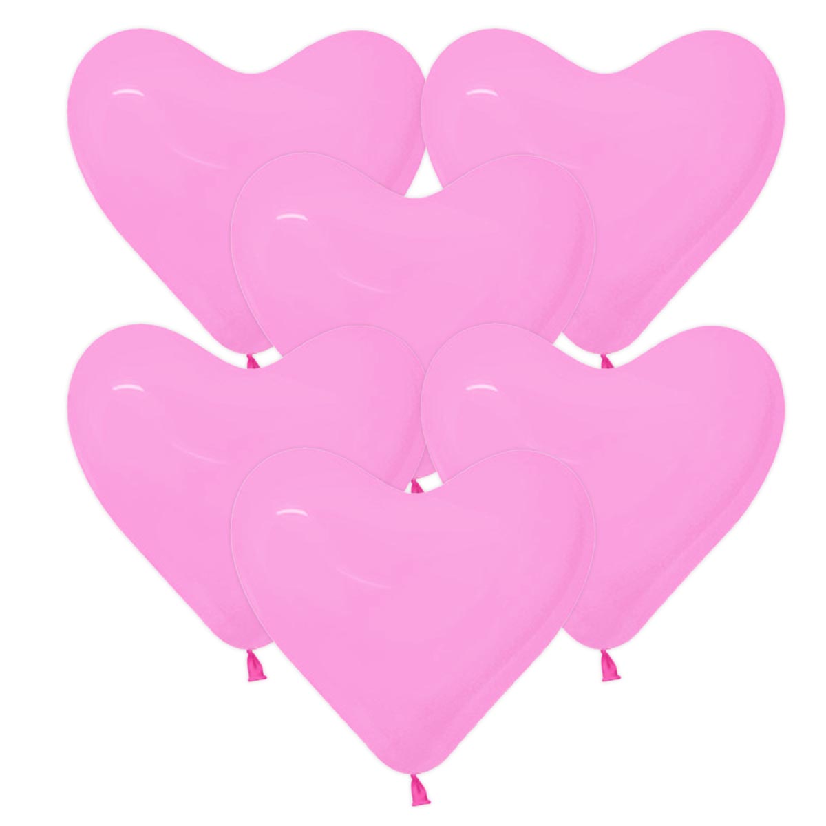 Hjärtballonger, rosa 6 st