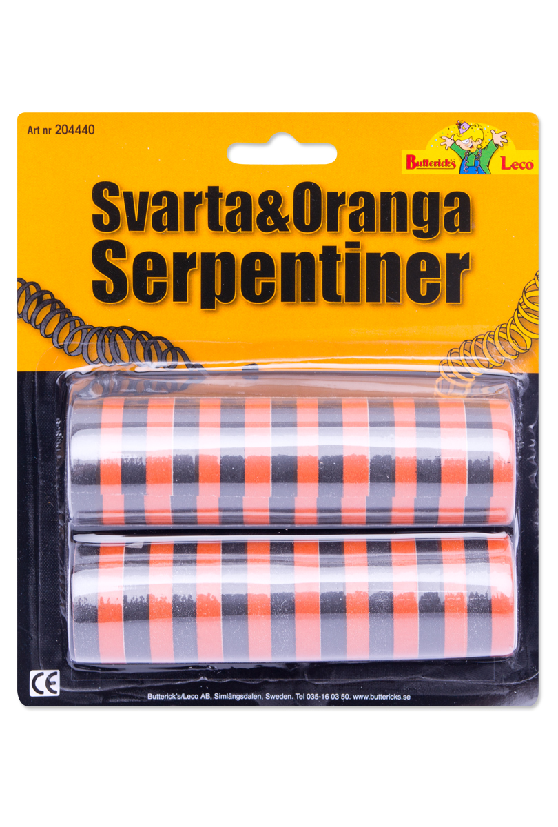 Serpentiner svart/orange 2 st