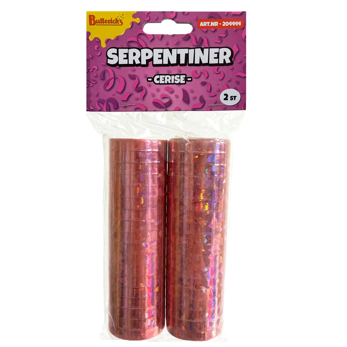 Läs mer om Serpentiner, cerise 2 st