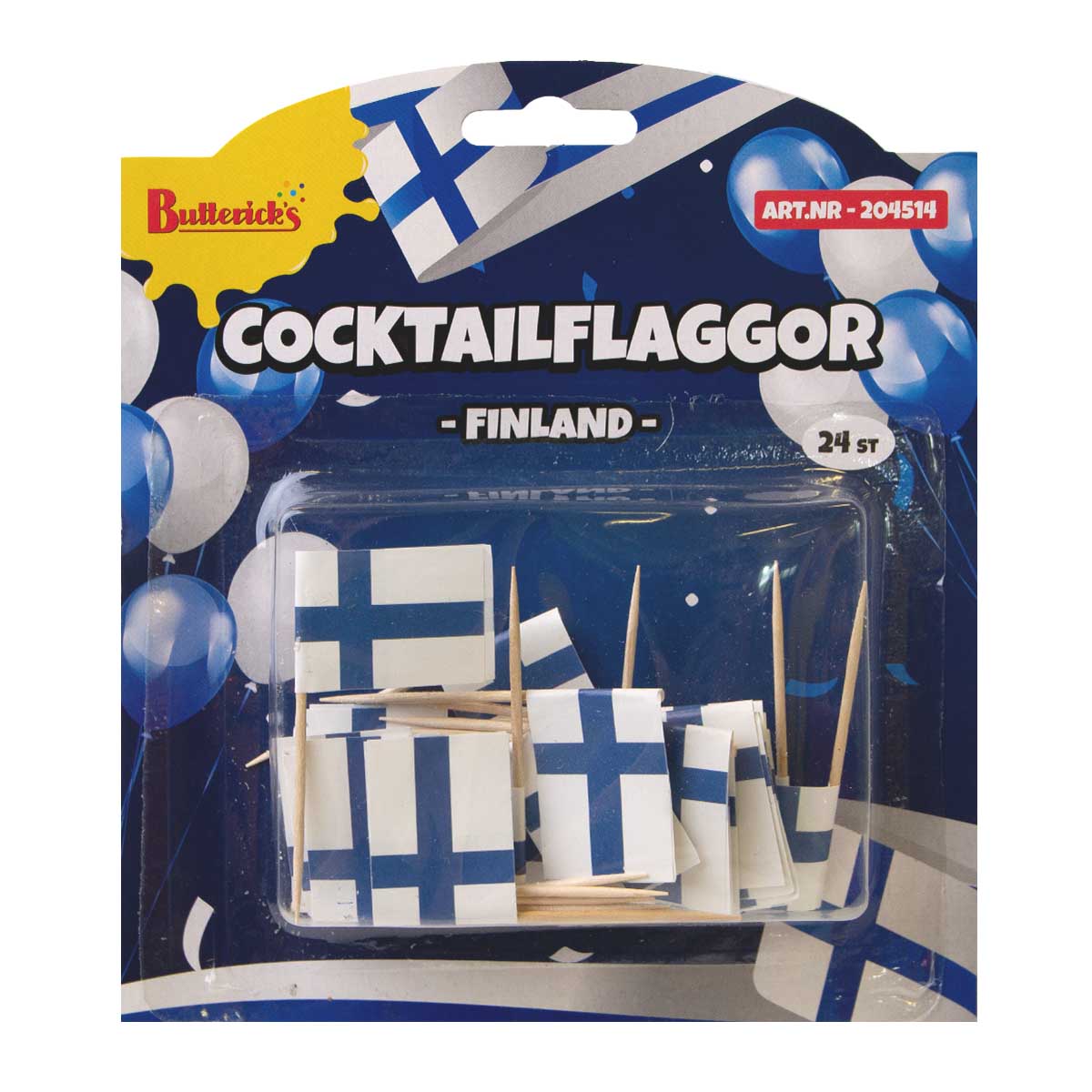 Cocktailflaggor Finland 24 st
