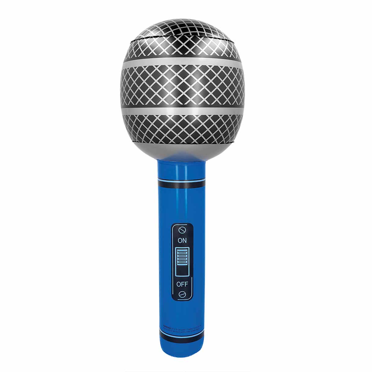 Gigantisk mikrofon uppblåsbar blå 76 cm