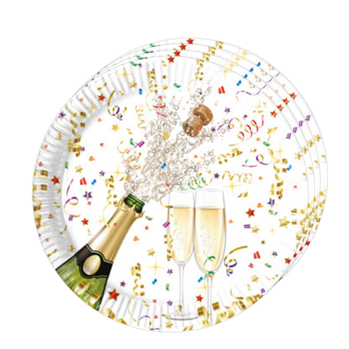 Papperstallrikar, champagne party 23 cm 8 st