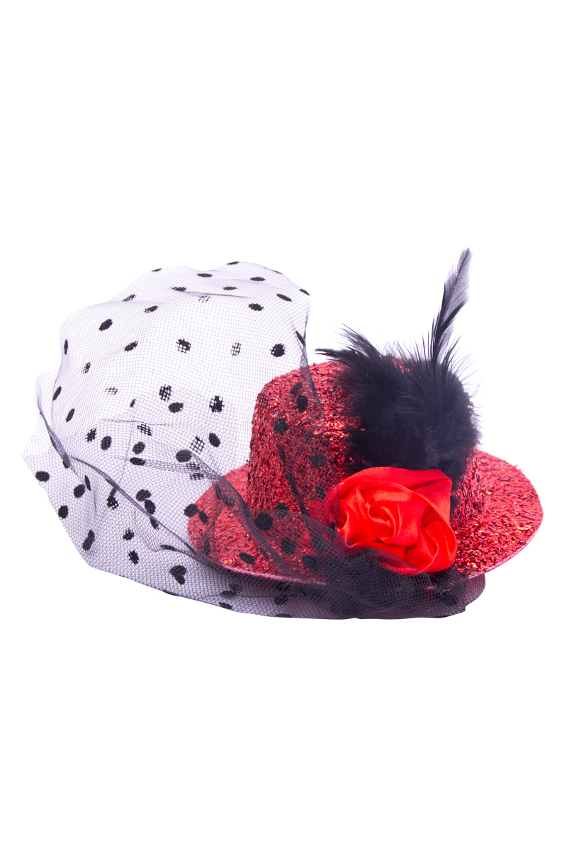 Minihatt med flor, rödproduktzoombild #1