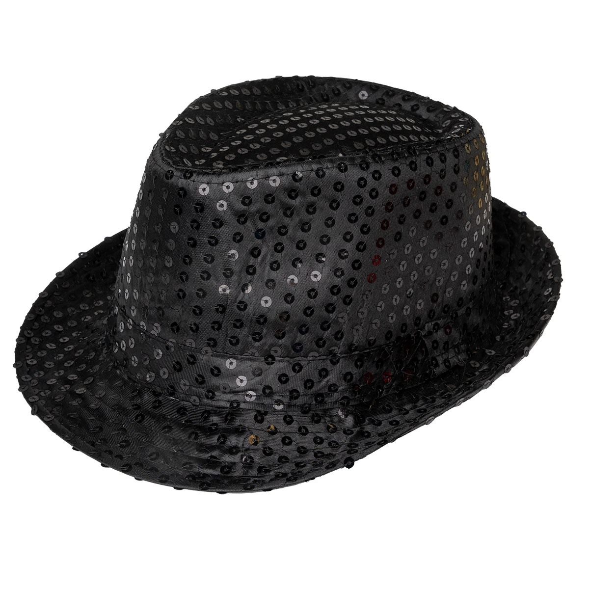 Glitterhatt fedora svart